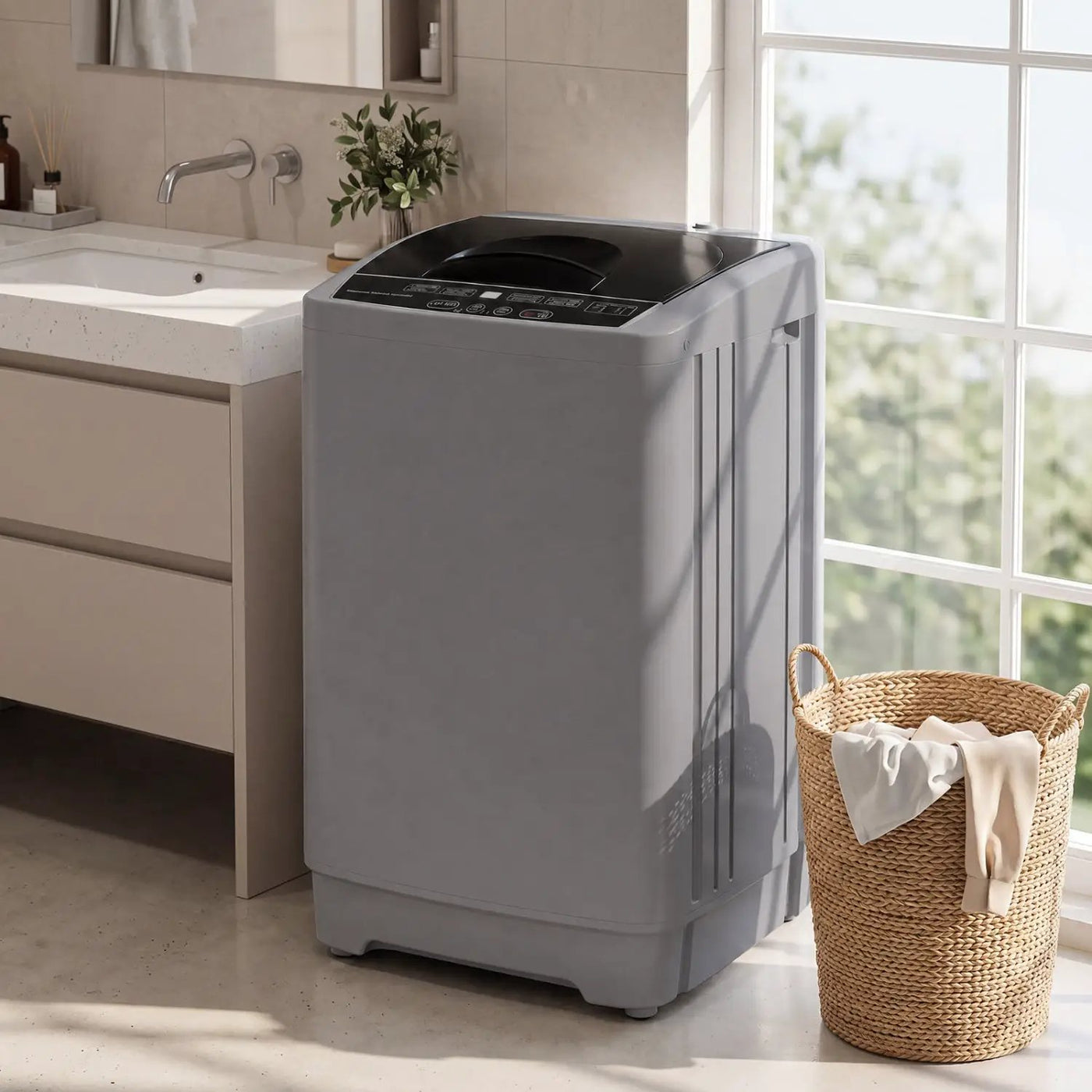 9.93 lbs Full Automatic Washing Machine with 8 Programs by DirectDeals