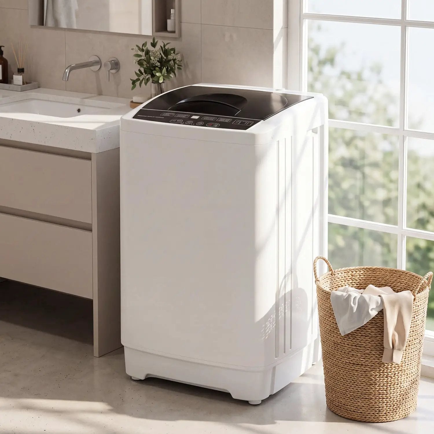 9.93 lbs Full Automatic Washing Machine with 8 Programs by DirectDeals