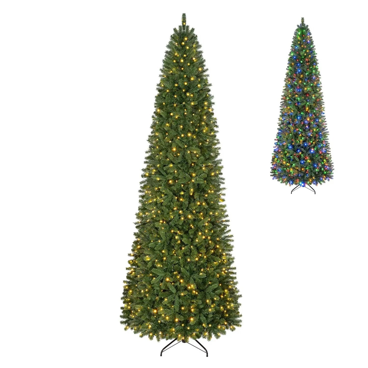 9 FT Pencil Alpine Christmas Tree with 550 Dual-Color LED Lights by DirectDeals
