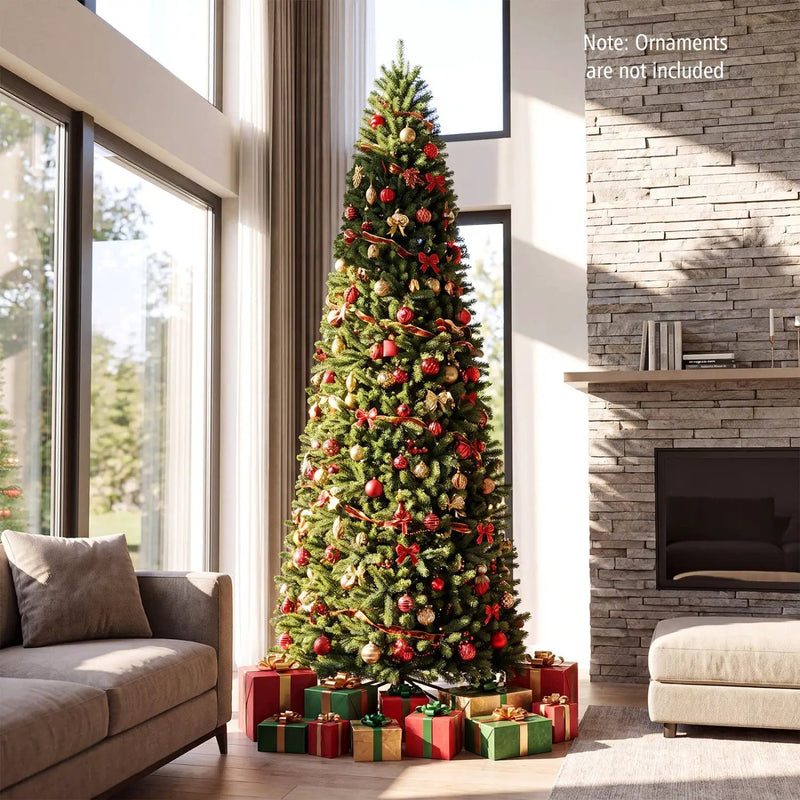 9 FT Pencil Alpine Christmas Tree with 550 Dual-Color LED Lights by DirectDeals