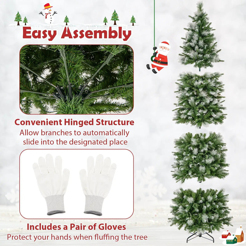 6/7.5/9 FT Artificial Christmas Tree with Warm-White LED Lights by DirectDeals