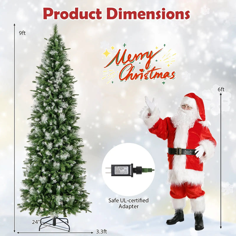 6/7.5/9 FT Artificial Christmas Tree with Warm-White LED Lights by DirectDeals