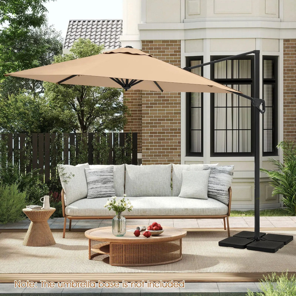 9 FT Cantilever Patio Umbrella with Vented Top and Sun-Protective Canopy, photo 15 of 24
