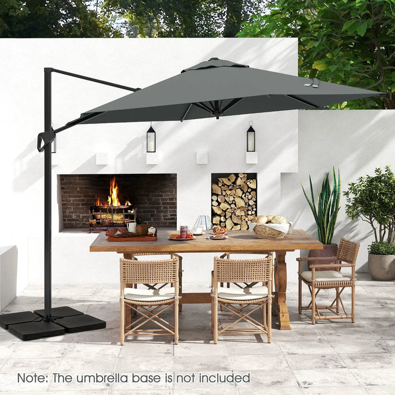 9 FT Cantilever Patio Umbrella with Vented Top and Sun-Protective Canopy by DirectDeals