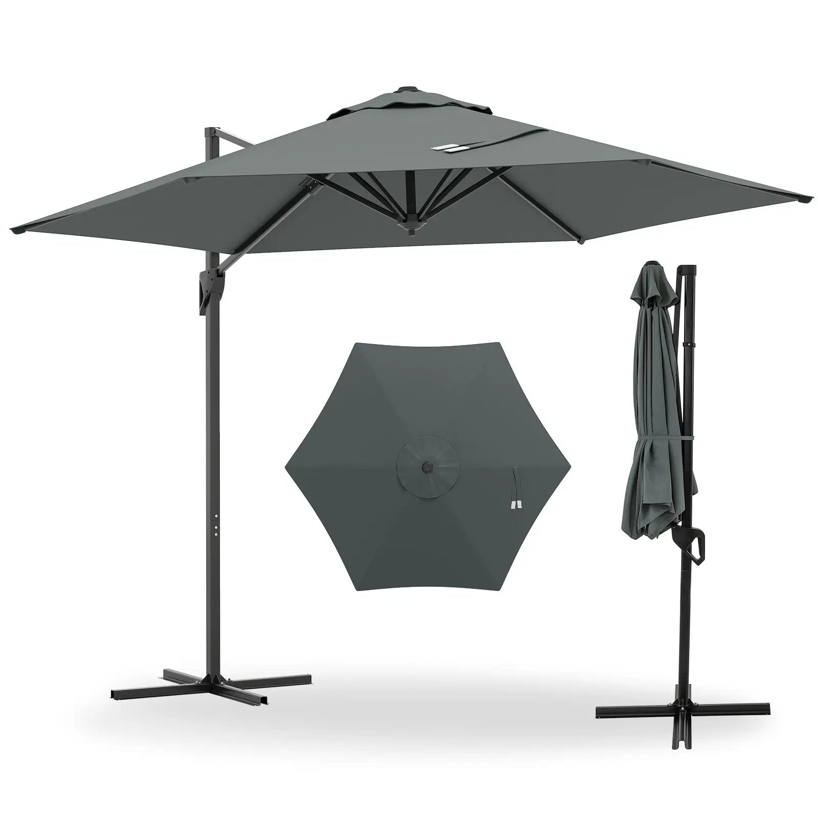 9 FT Cantilever Patio Umbrella with Vented Top and Sun-Protective Canopy by DirectDeals
