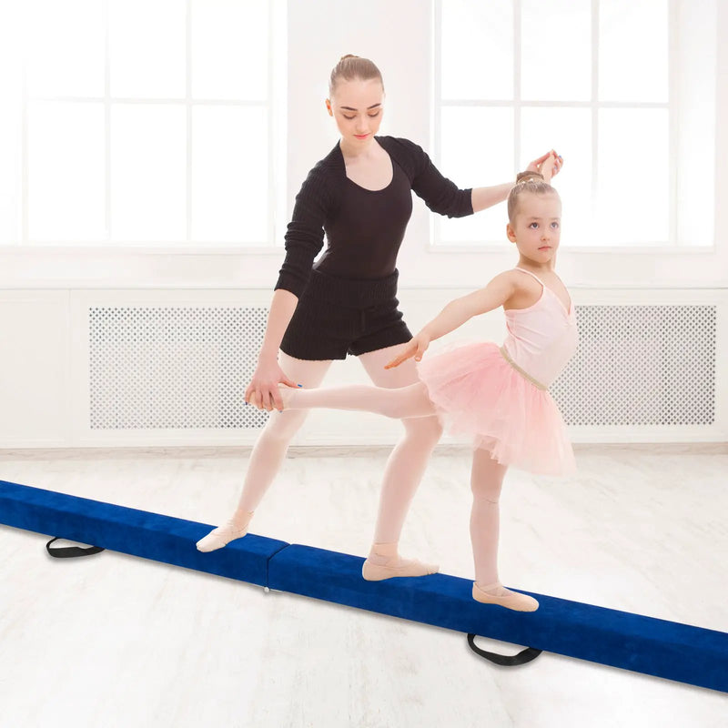 9 FT Folding Gymnastics Balance Beam with Anti-slip Base and Pine Wood Frame by DirectDeals