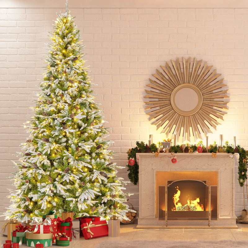 6/7.5/9 FT Pre-Lit Artificial Christmas Tree with 765/1135/1871 Tips and 280/470/690 Warm-White LED Lights by DirectDeals