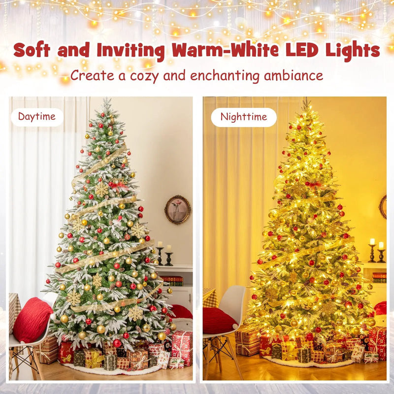 6/7.5/9 FT Pre-Lit Artificial Christmas Tree with 765/1135/1871 Tips and 280/470/690 Warm-White LED Lights by DirectDeals