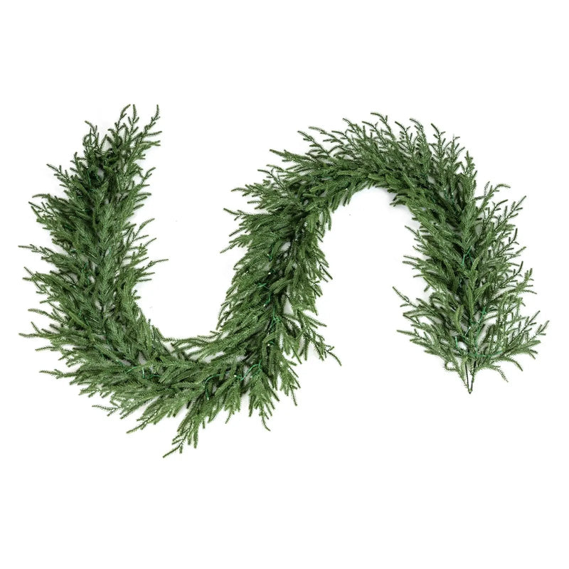 9 FT Pre-lit Artificial Cypress Christmas Garland with 50 Warm White LED Lights and 130 Branch Tips by DirectDeals