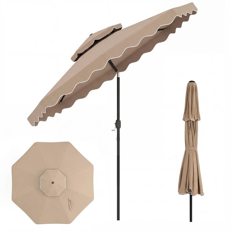 9 Feet Patio Umbrella with Push Button Tilt and Crank by DirectDeals