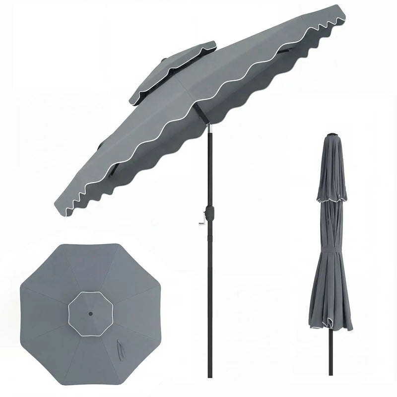 9 Feet Patio Umbrella with Push Button Tilt and Crank by DirectDeals