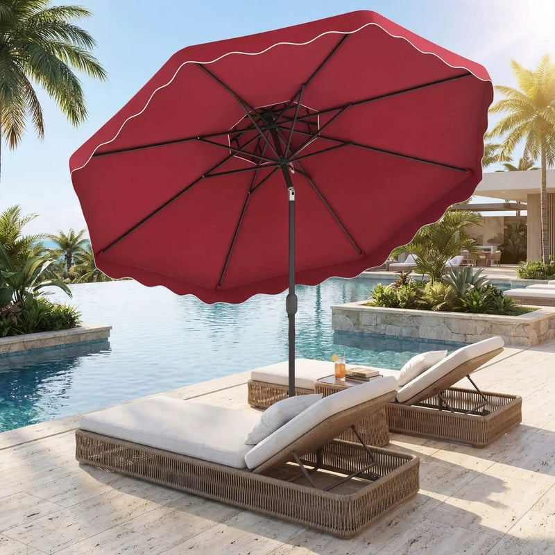 9 Feet Patio Umbrella with Push Button Tilt and Crank by DirectDeals