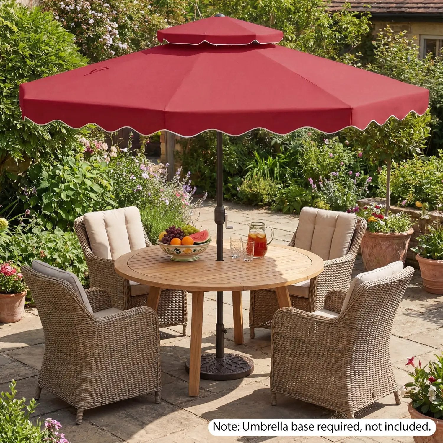 9 Feet Patio Umbrella with Push Button Tilt and Crank by DirectDeals