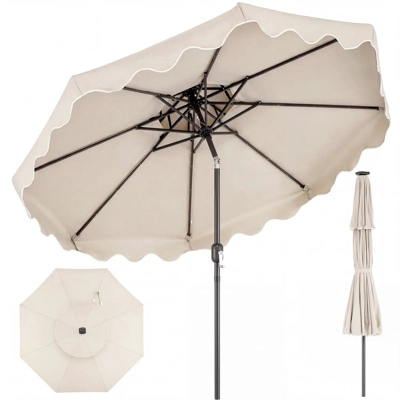9 Feet Patio Umbrella with Push Button Tilt and Crank by DirectDeals