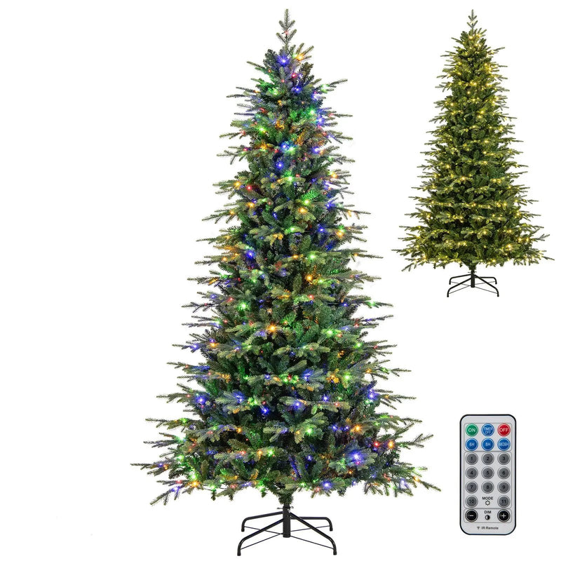 7.5 Feet Pre-Lit Artificial Christmas Tree with Warm White LED Lights by DirectDeals