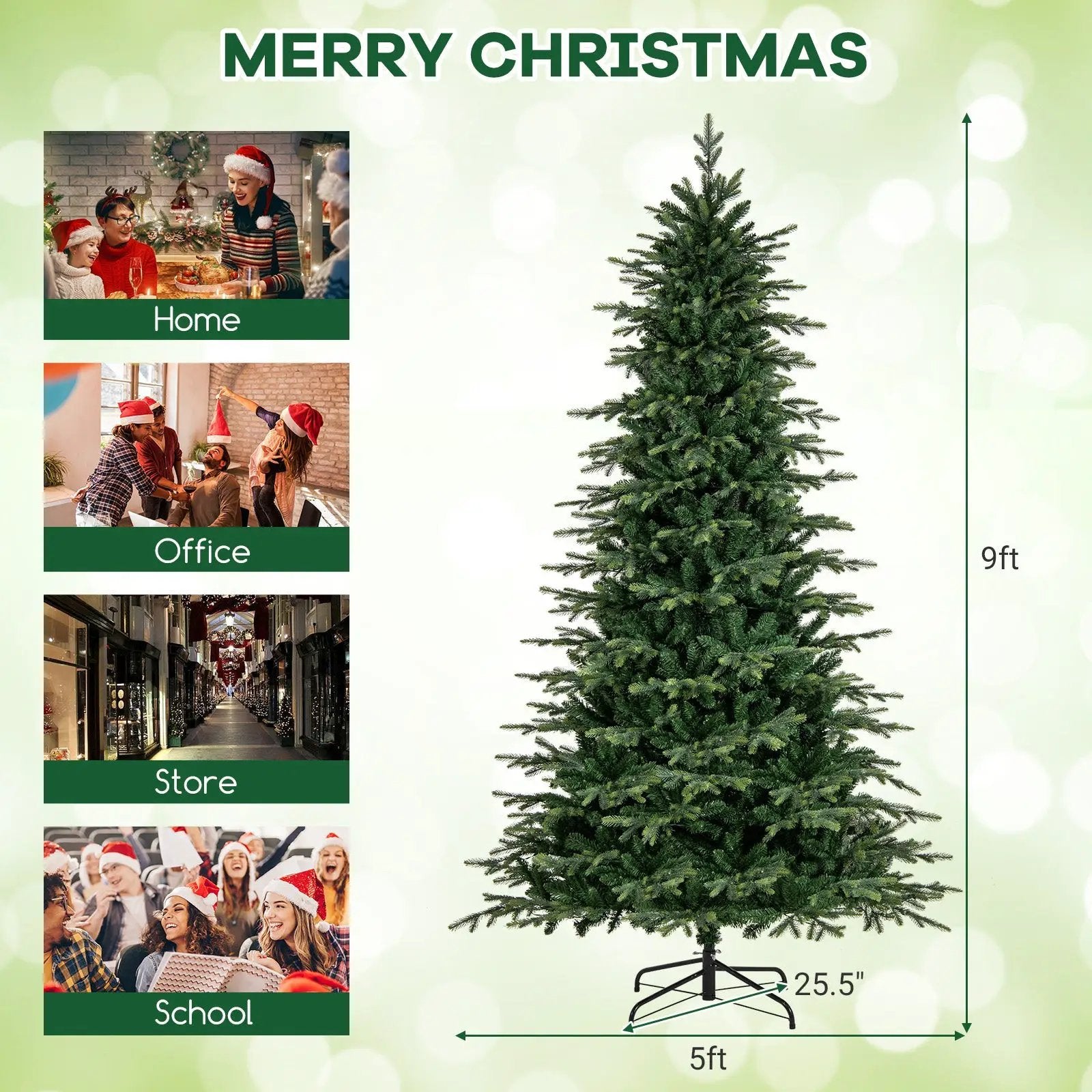 7.5 Feet Pre-Lit Artificial Christmas Tree with Warm White LED Lights by DirectDeals