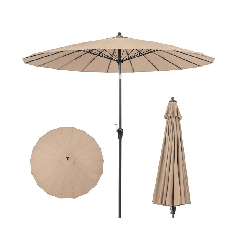 9 Feet Round Patio Umbrella with 18 Fiberglass Ribs by DirectDeals