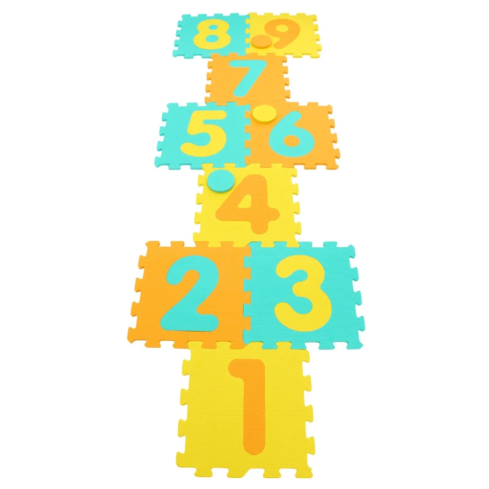 9 Pieces Interlocking Foam Puzzle Floor Mat with 3 Marker Discs by DirectDeals