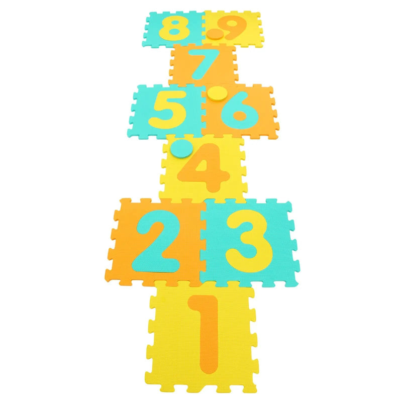 9 Pieces Interlocking Foam Puzzle Floor Mat with 3 Marker Discs by DirectDeals