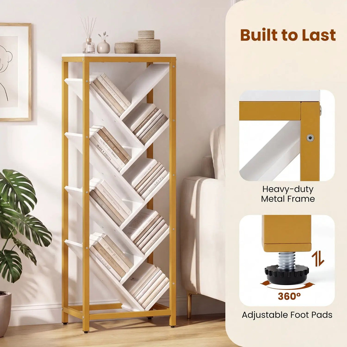 9-Tier Freestanding Bookcase for Hardcover Books, photo 13 of 16