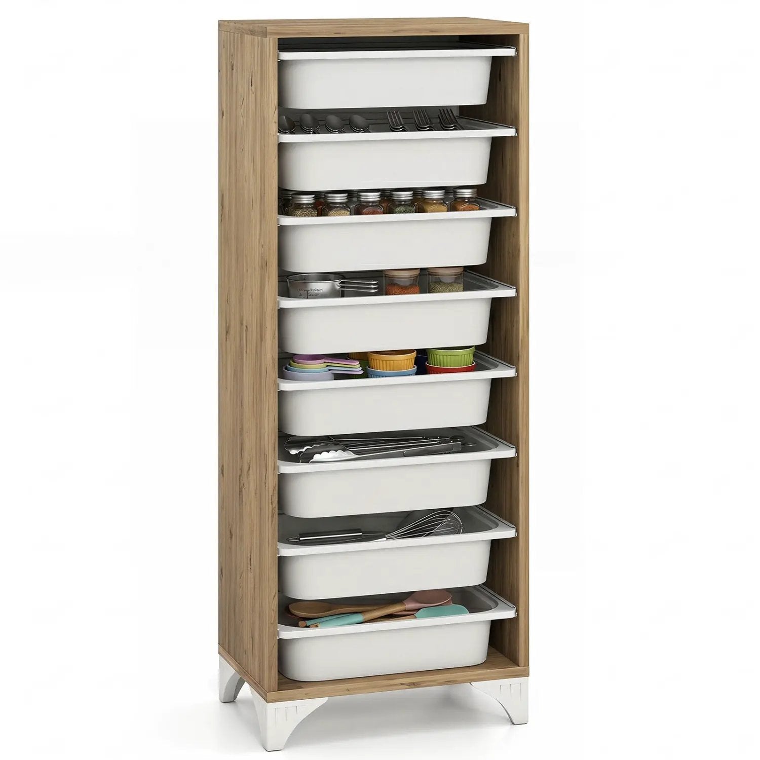 9-Tier Fruit & Vegetable Storage Rack with Slide-Out Baskets by DirectDeals
