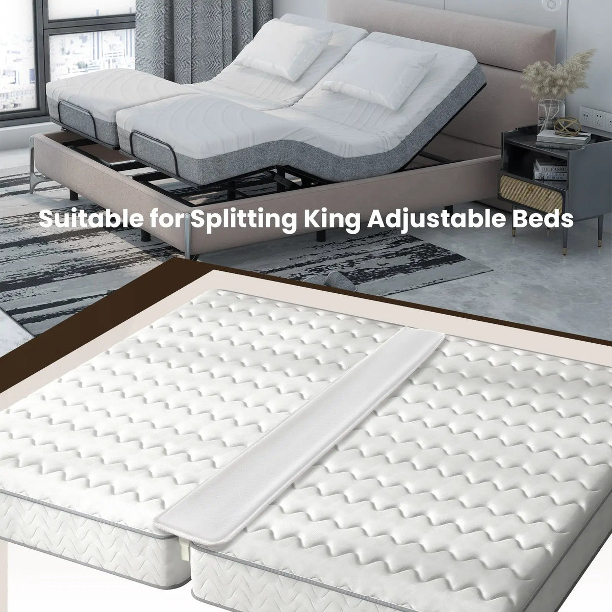9 Inch Wide Bed Bridge Twin to King Converter Kit with Strap, photo 6 of 16