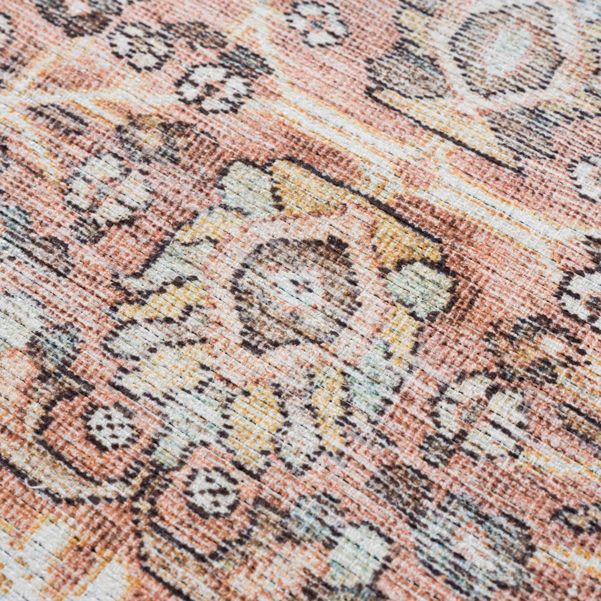 Urpi Rose & Brown Washable Area Rug by Hauteloom