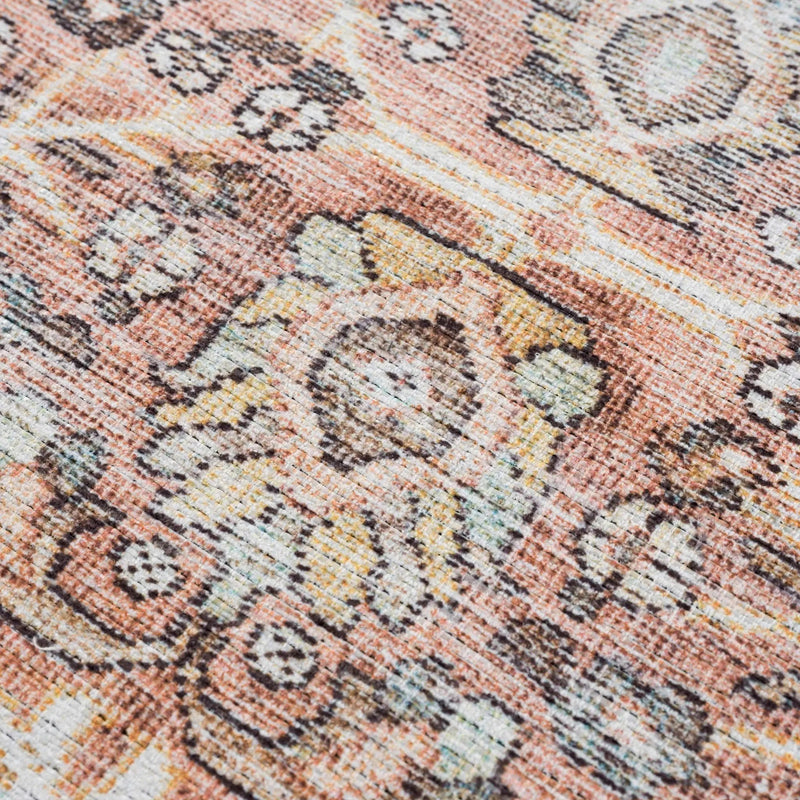 Urpi Rose & Brown Washable Area Rug by Hauteloom