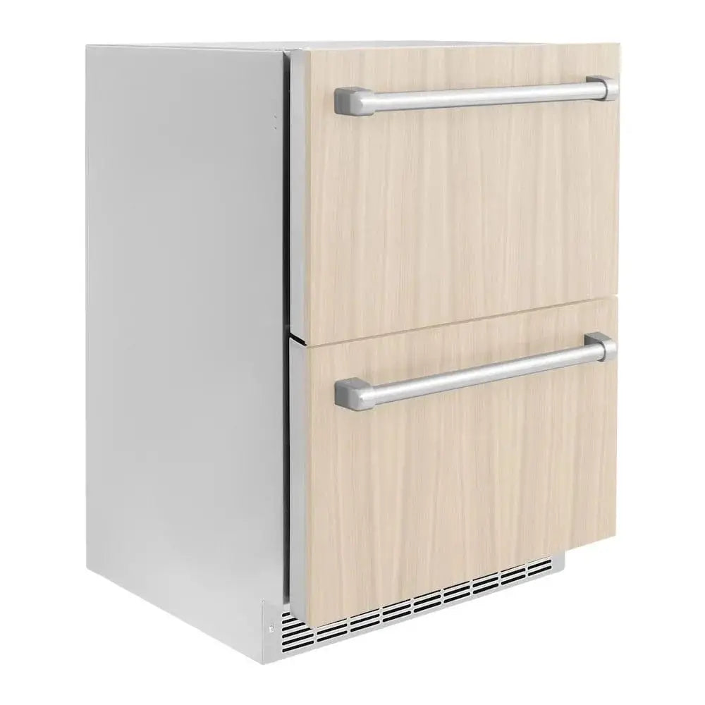 ZLINE 24" Touchstone 168 Can Outdoor-Rated Dual Refrigerator Drawer, Panel Ready, RDSPO-24 by Farmhouse Kitchen and Bath