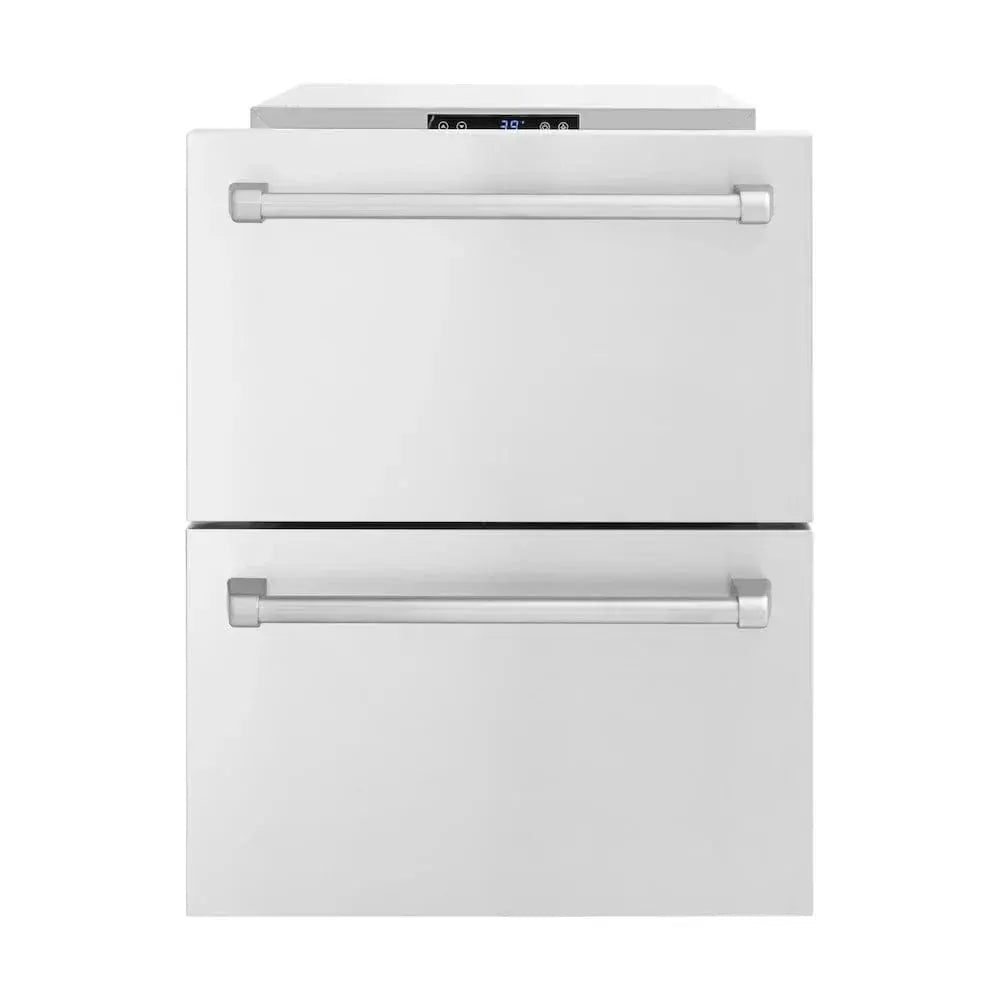 ZLINE 24" Touchstone 168 Can Outdoor-Rated Dual Refrigerator Drawer, Stainless Steel, RDSO-ST-24 by Farmhouse Kitchen and Bath