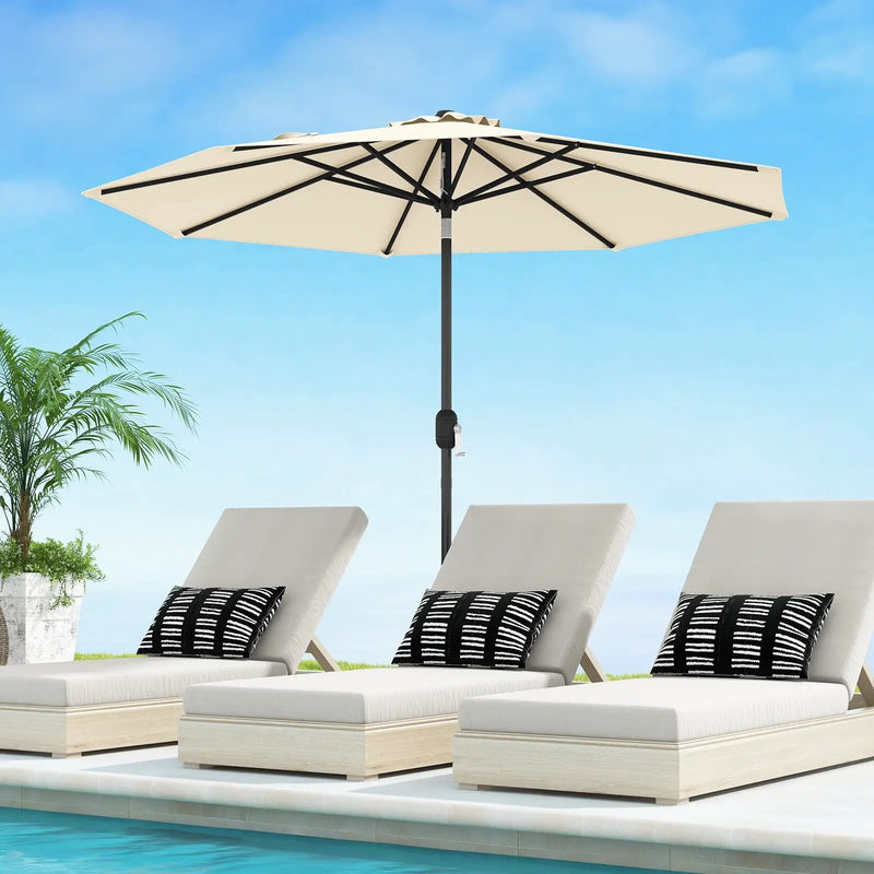 9 FT Outdoor Market Patio Table Umbrella Push Button Tilt Crank Lift-gray by DirectDeals