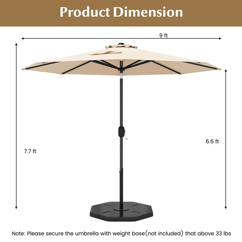 9 FT Outdoor Market Patio Table Umbrella Push Button Tilt Crank Lift-gray by DirectDeals