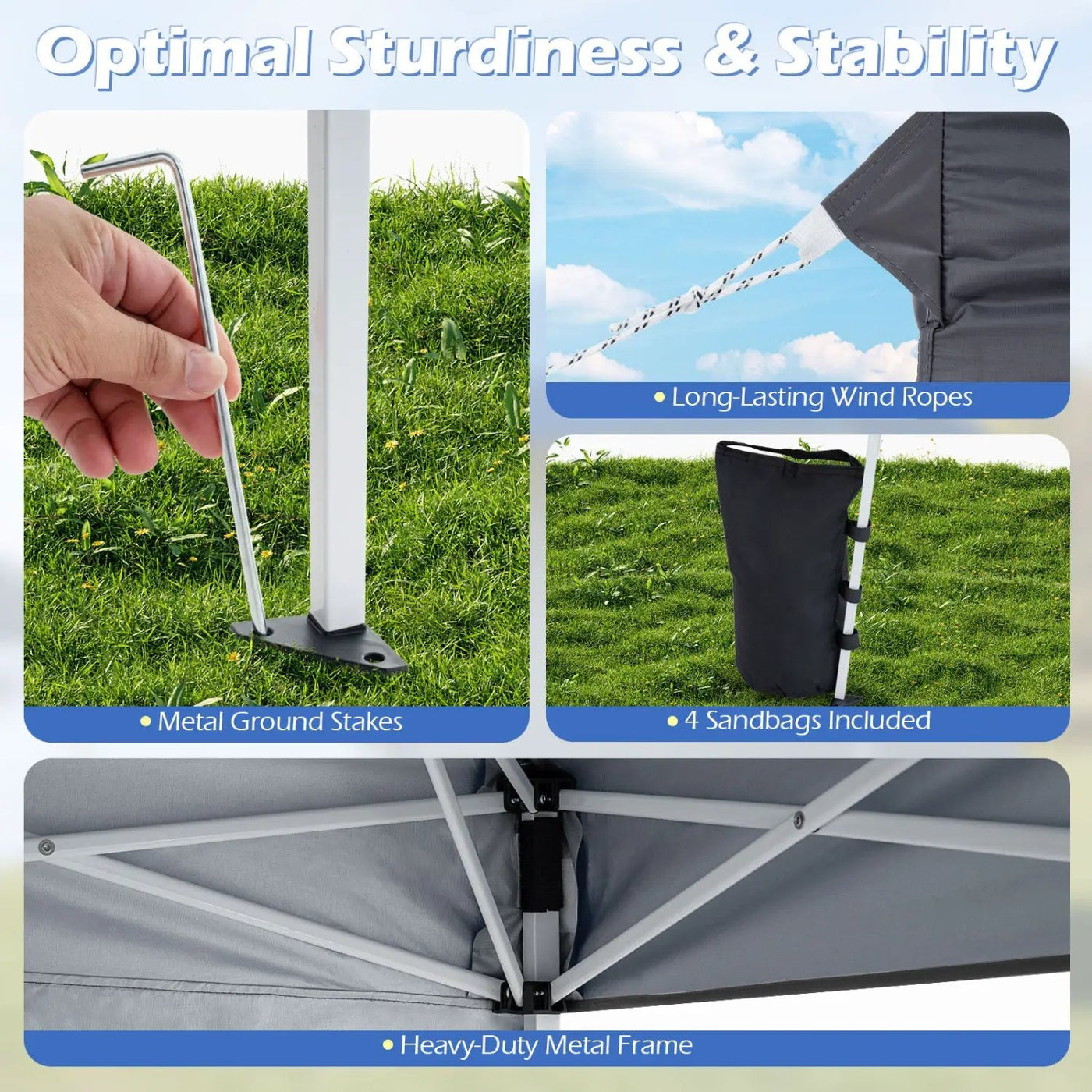 Pop Up Canopy Tent 9x9 ft with Carry Bag and Stakes by DirectDeals