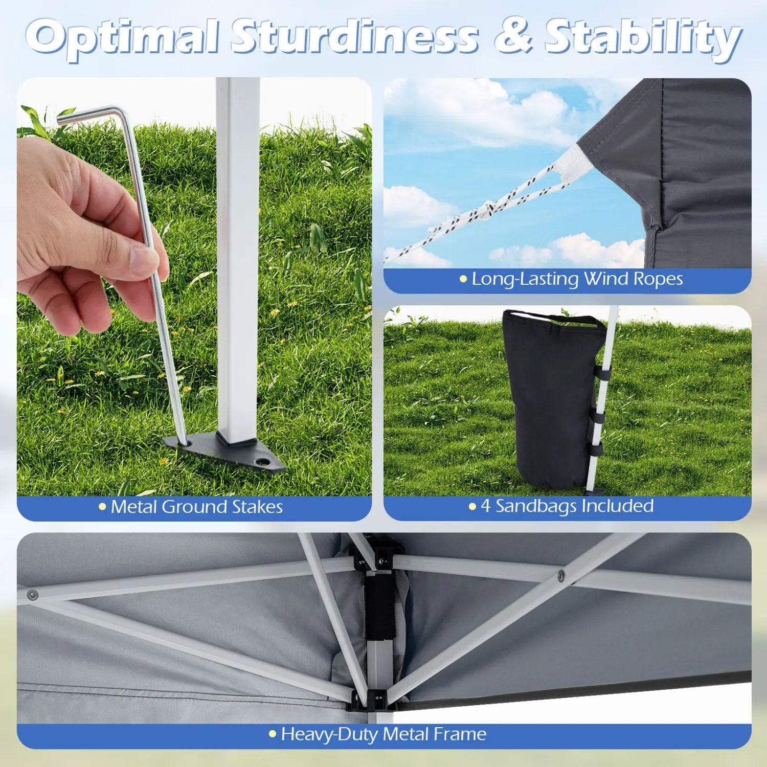 Pop Up Canopy Tent 9x9 ft with Carry Bag and Stakes by DirectDeals