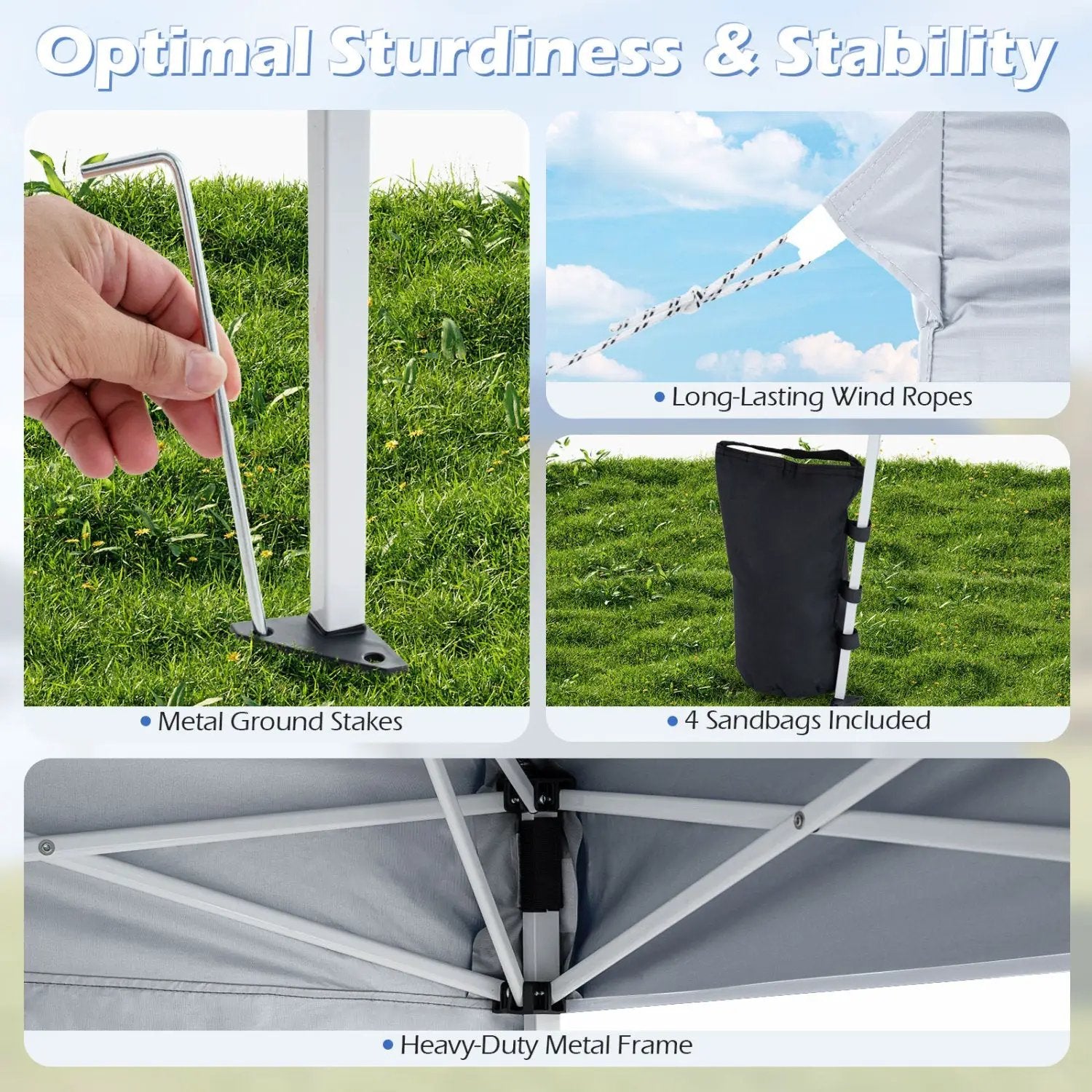 Pop Up Canopy Tent 9x9 ft with Carry Bag and Stakes by DirectDeals