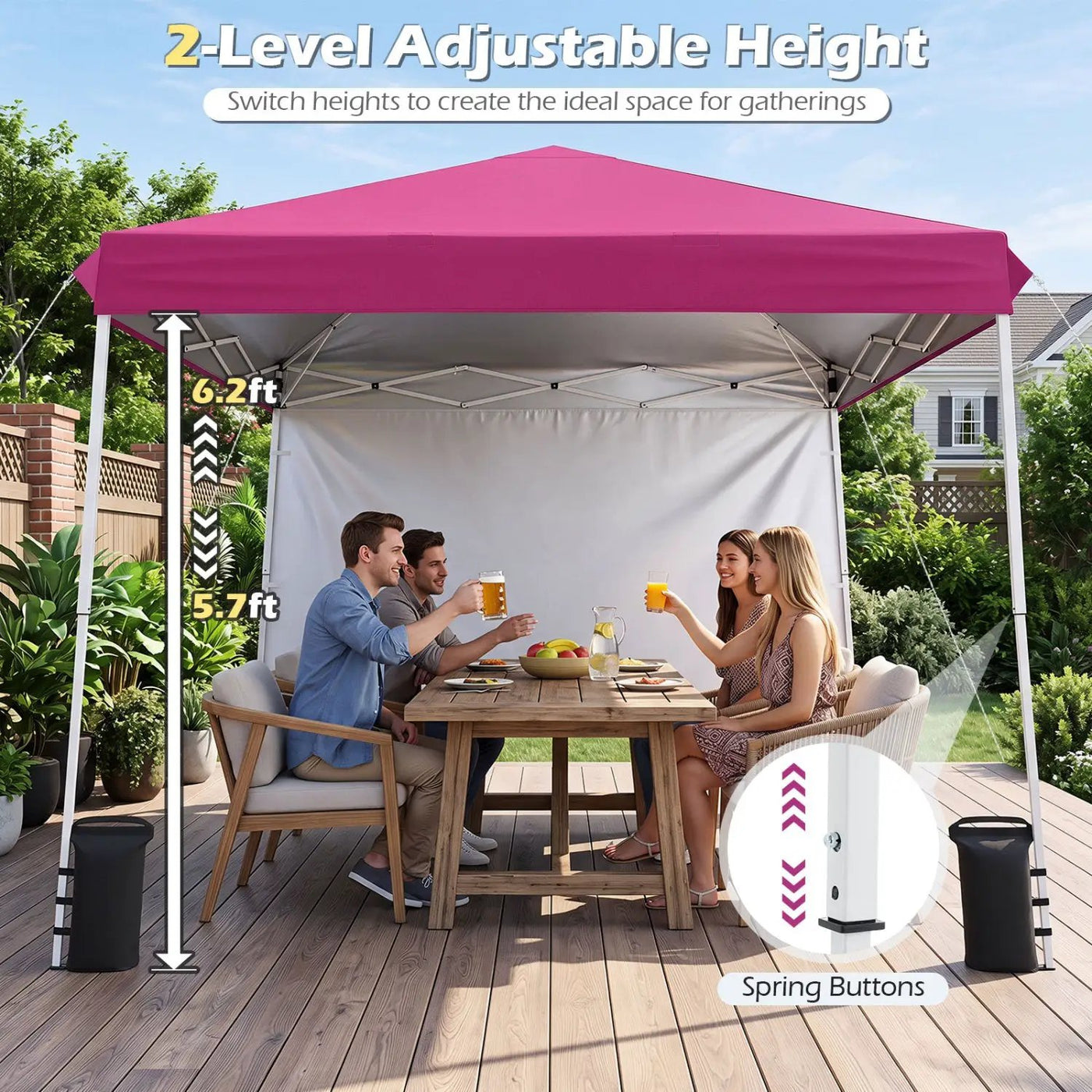 Pop Up Canopy Tent 9x9 ft with Carry Bag and Stakes by DirectDeals