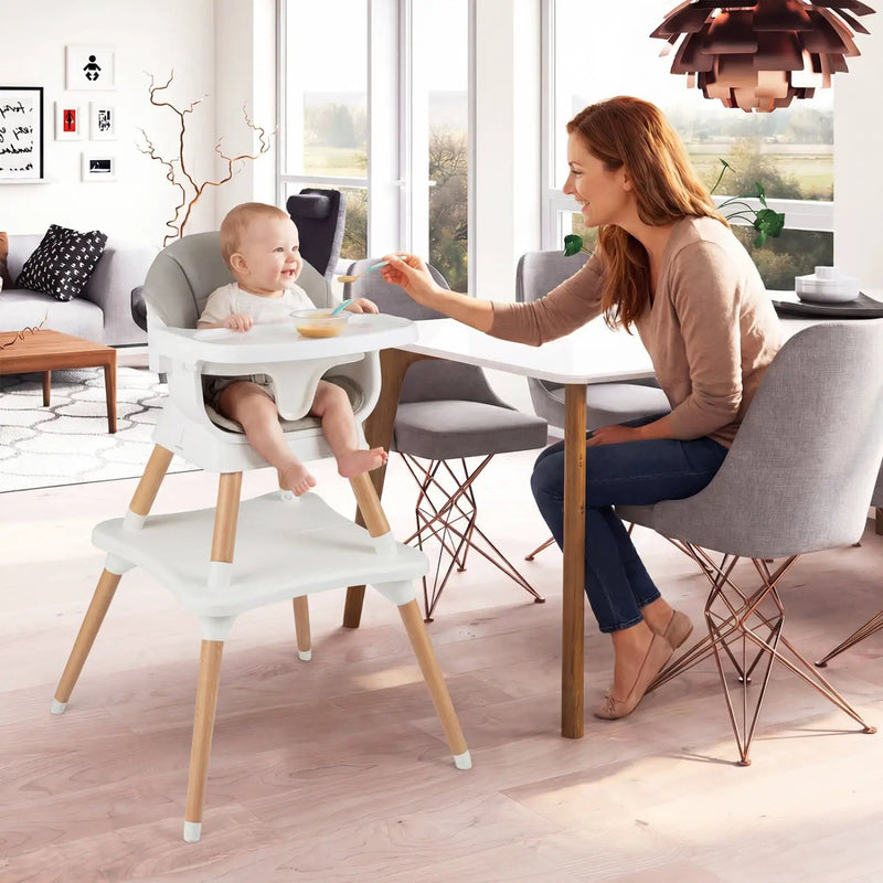 9-in-1 Convertible High Chair with Solid Wood Legs for Babies and Toddlers by DirectDeals