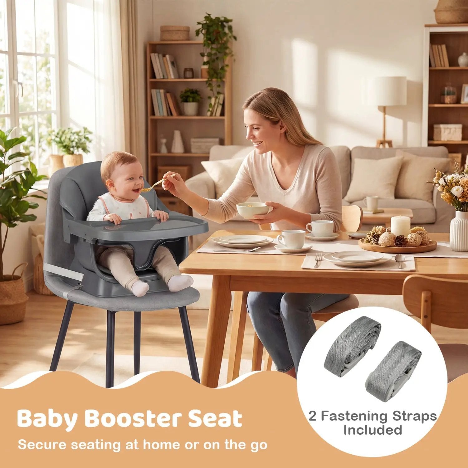 9-in-1 Convertible High Chair with Solid Wood Legs for Babies and Toddlers by DirectDeals