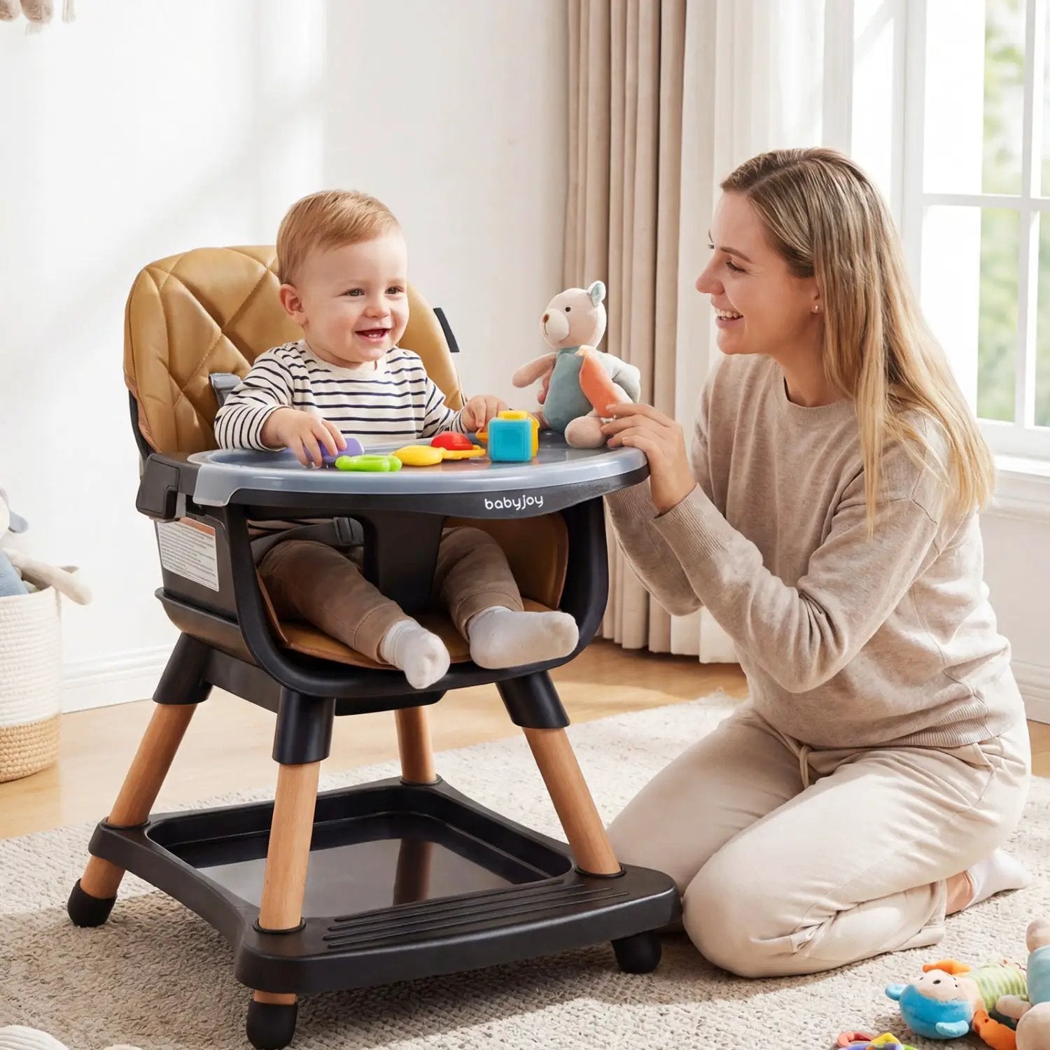 9-in-1 Convertible High Chair for Babies and Toddlers with Seat Cushion by DirectDeals