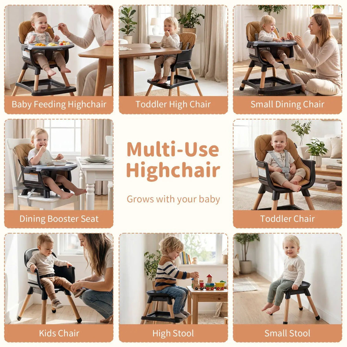 9-in-1 Convertible High Chair for Babies and Toddlers with Seat Cushion, photo 22 of 32