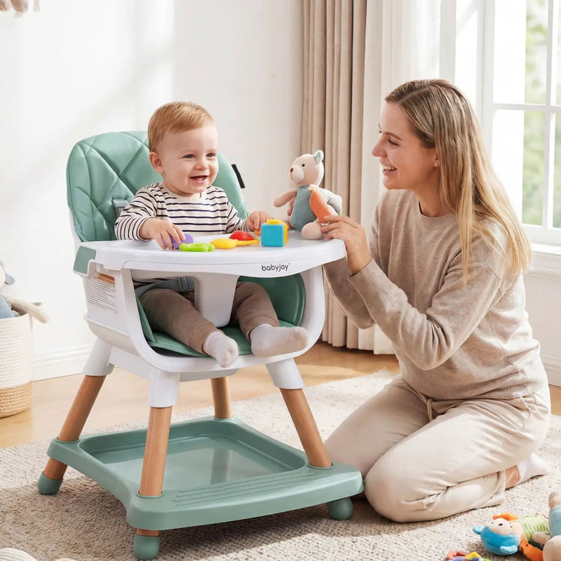 9-in-1 Convertible High Chair for Babies and Toddlers with Seat Cushion by DirectDeals