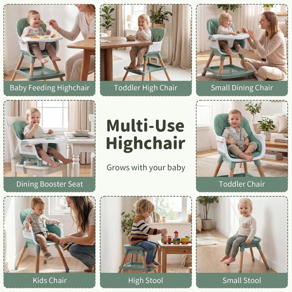 9-in-1 Convertible High Chair for Babies and Toddlers with Seat Cushion, photo 15 of 32