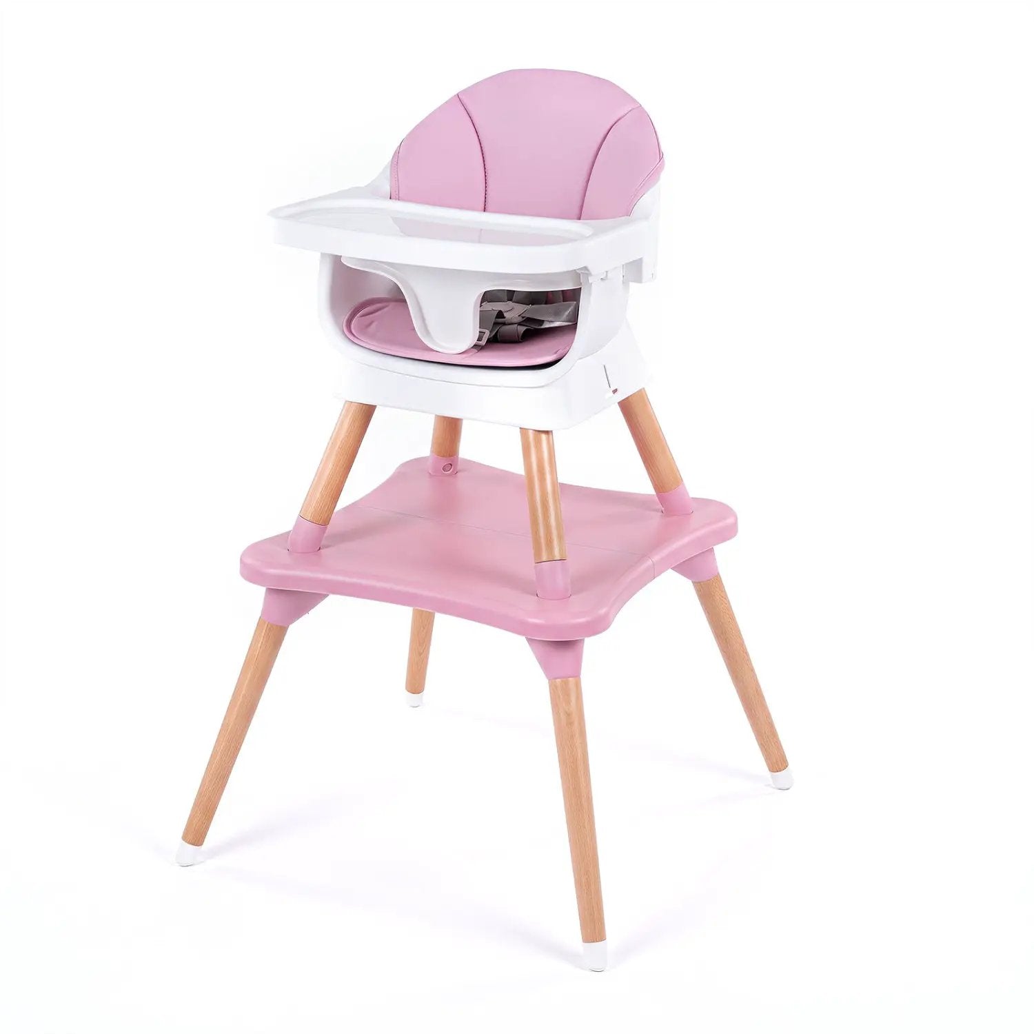 9-in-1 Convertible High Chair with Solid Wood Legs - Pink by DirectDeals