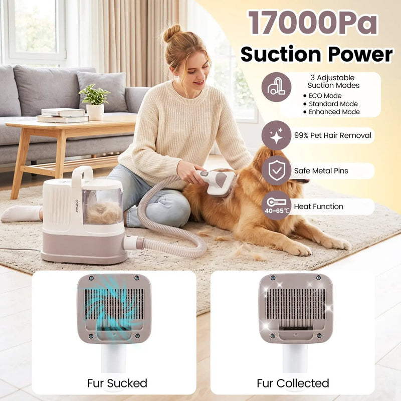 9-in-1 Dog Grooming Vacuum Kit with 3 Suction Modes by DirectDeals