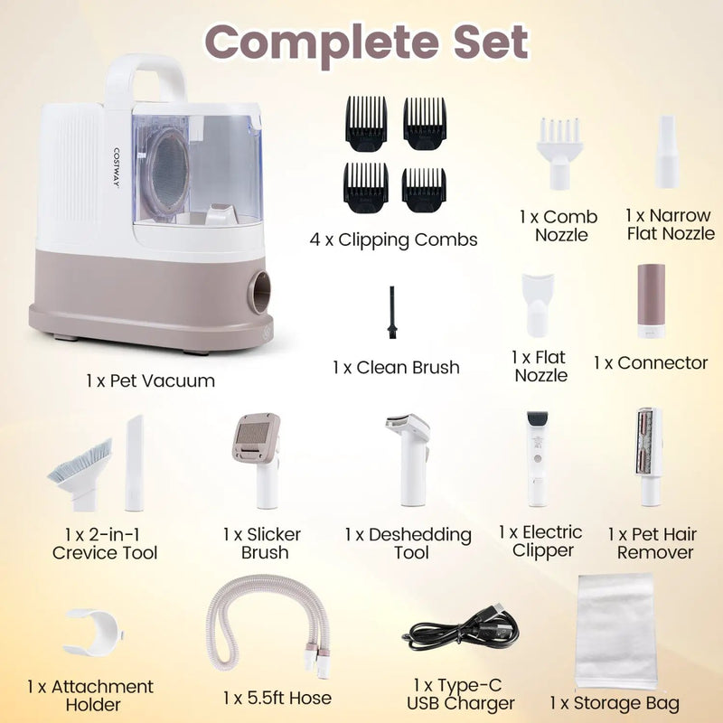 9-in-1 Dog Grooming Vacuum Kit with 3 Suction Modes by DirectDeals
