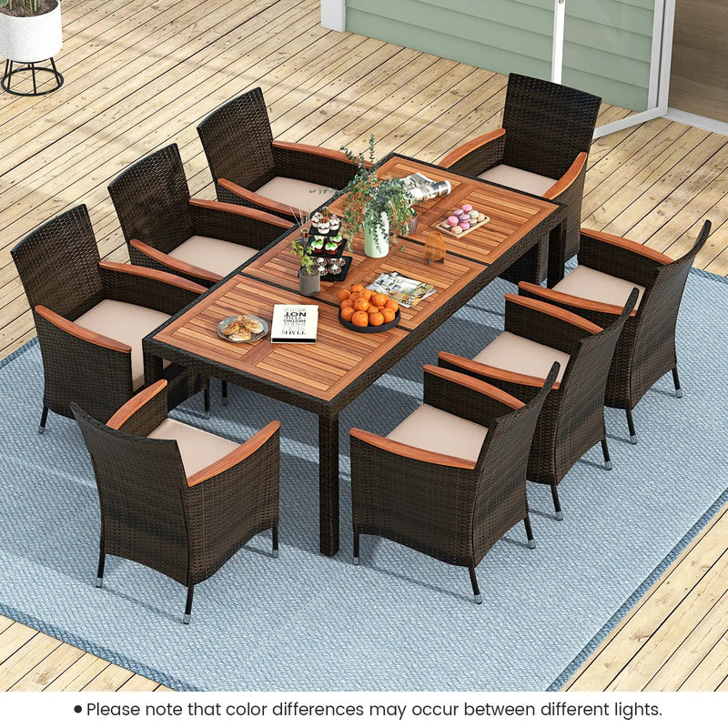9 Piece Outdoor Dining Set with Umbrella Hole by DirectDeals