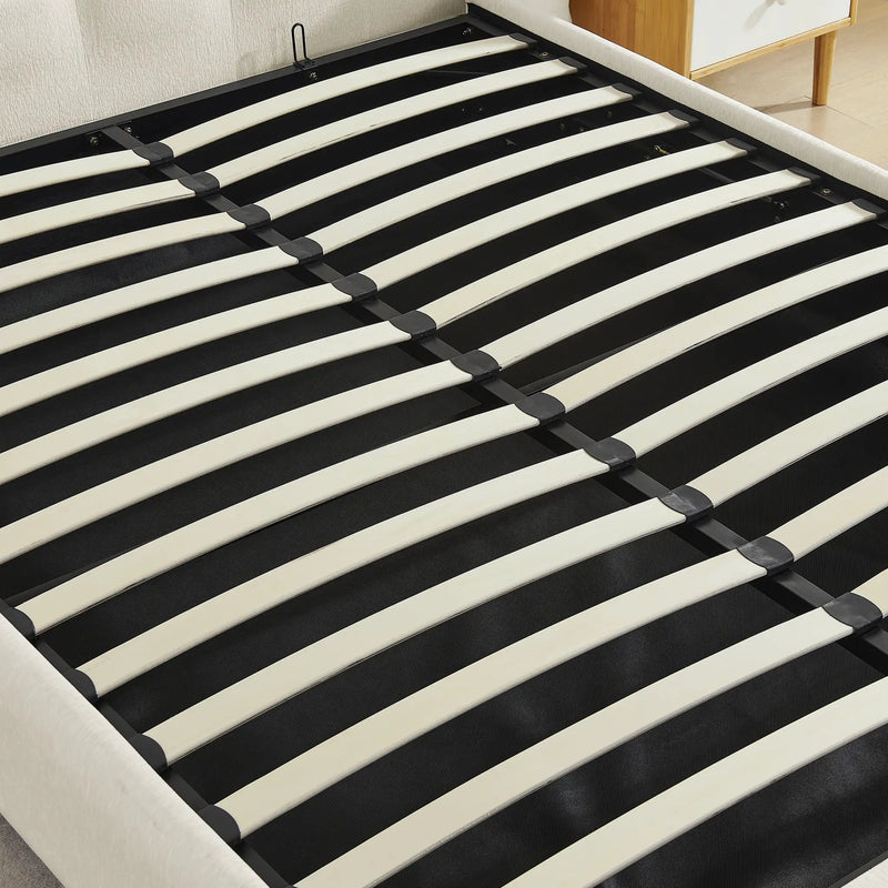 Queen Size Removable Chenille Wingback Upholstered Waffle Bed by HouseOfZazla