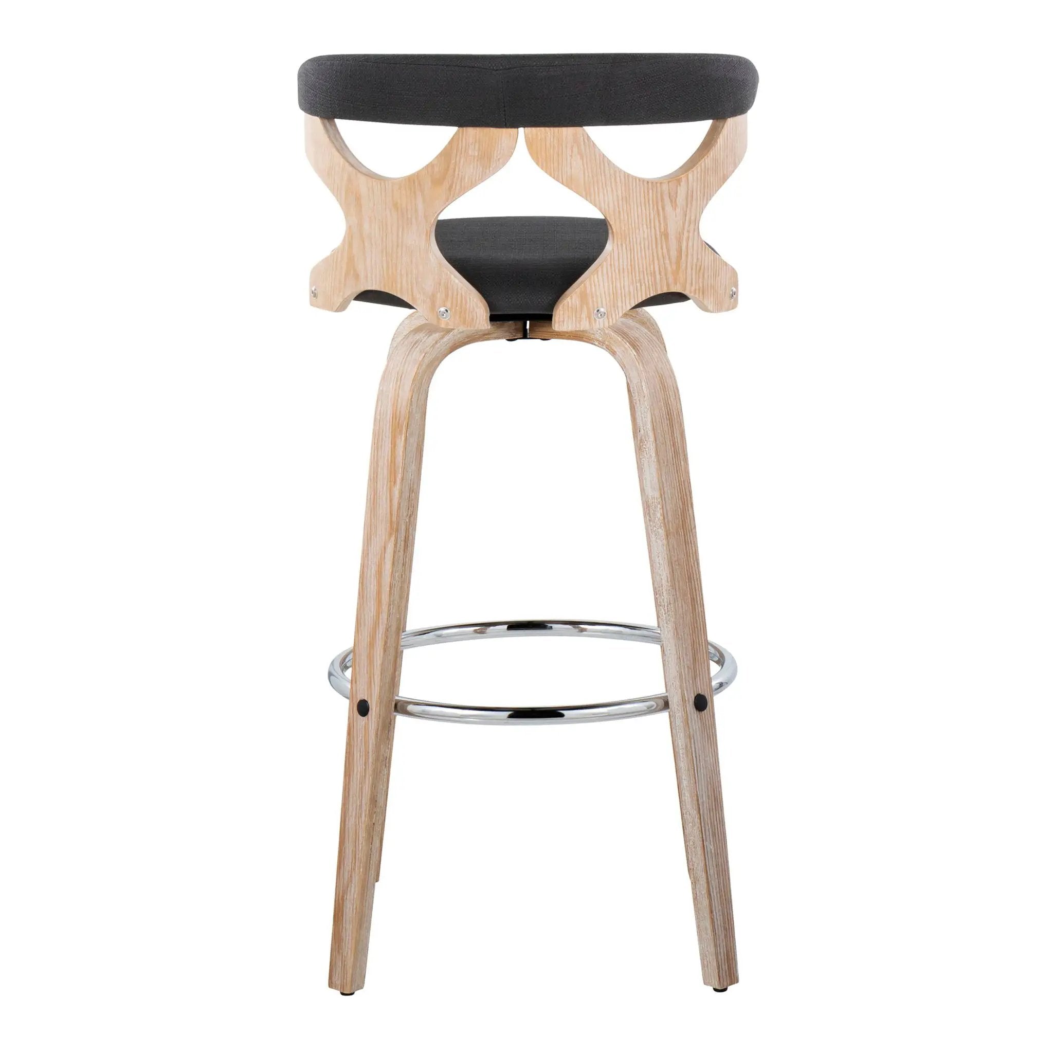 Gardenia - Contemporary Fixed Height Barstool With Swivel With Round Footrest (Set of 2) by Unique Piece Furniture