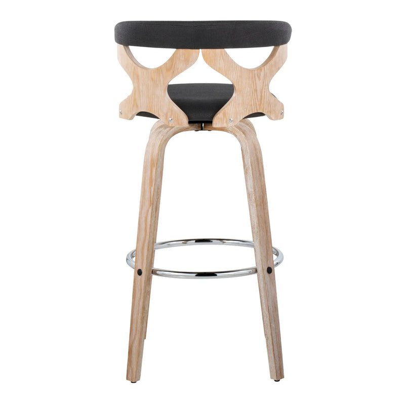 Gardenia - Contemporary Fixed Height Barstool With Swivel With Round Footrest (Set of 2) by HouseOfZazla