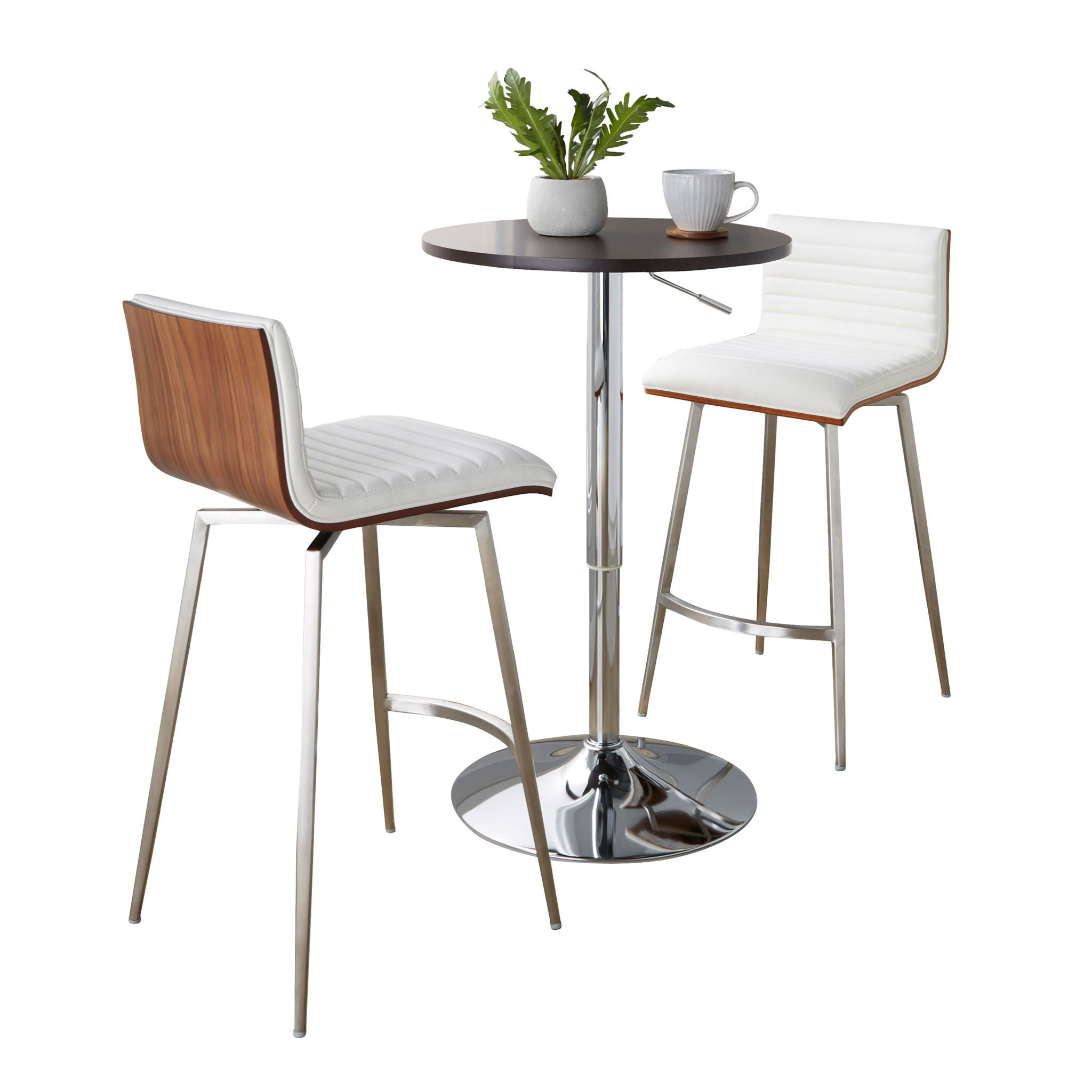 Mason - 3 Piece Swivel Mid Century Modern Counter Height Dining Set With Adjustable Table by HouseOfZazla
